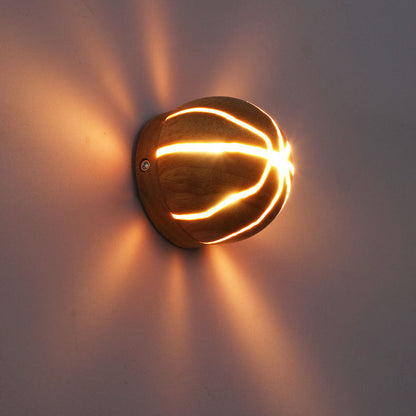 Geometric Cuboid Cracked Wood Grain LED Wall Sconce Lamp