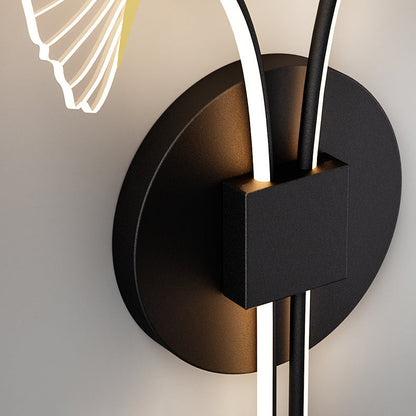Ginkgo Leaf Iron Aluminium Acrylic LED Wall Sconce Lamp
