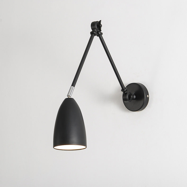 Retractable Swivel Rocker Arm Iron 1-Light Wall Sconce Lamp