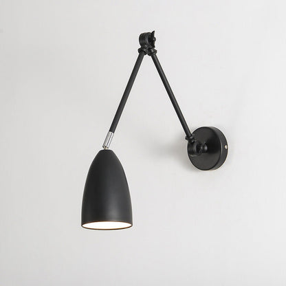 Retractable Swivel Rocker Arm Iron 1-Light Wall Sconce Lamp