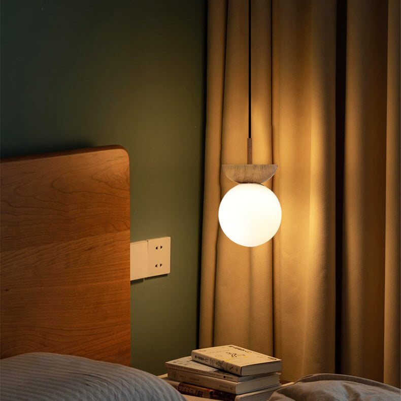Modern Minimalist Glass Orb Semi-Flush Mount/Pendant Light