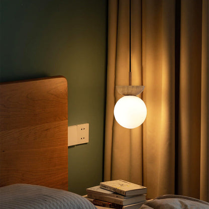 Modern Minimalist Glass Orb Semi-Flush Mount/Pendant Light