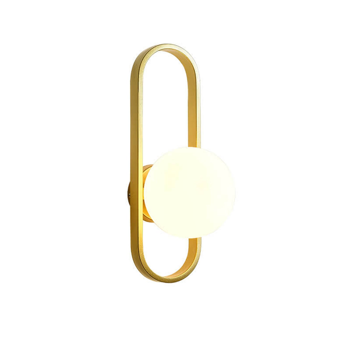 Minimalist Oval Ring Iron Glass 1-Light Wall Sconce Lamp