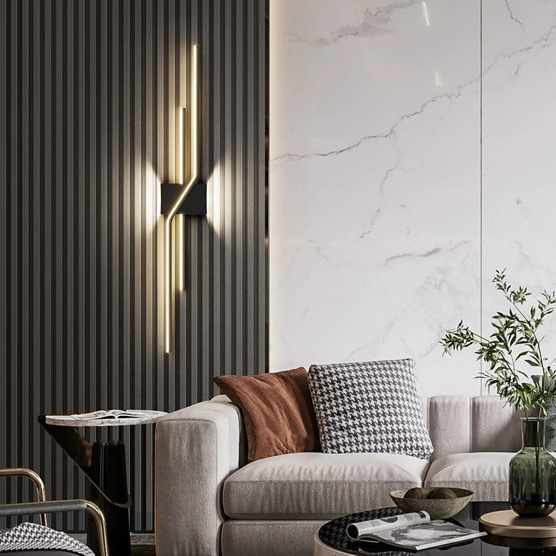 Aluminum Geometric Long Straight Line LED Wall Sconce Lamp