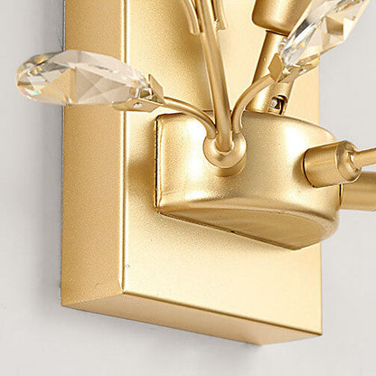 Creative Light Luxury Crystal Leaf 1-Light Wall Sconce Lamp
