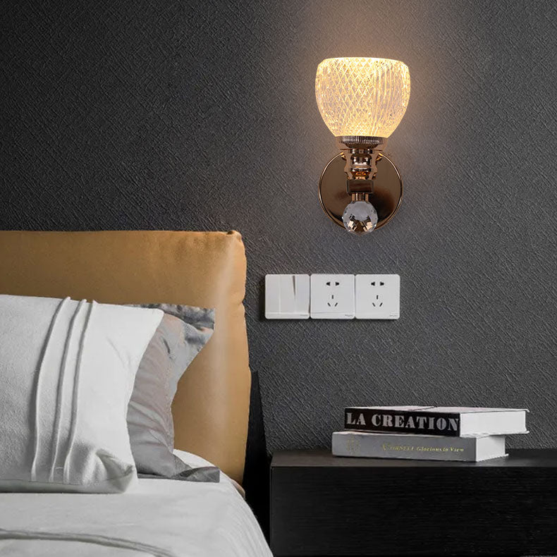 Cylindrical Hardware Acrylic 1-Light Wall Sconce Lamp