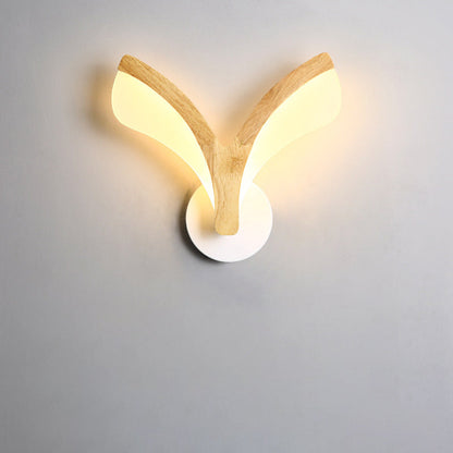 Japanese Curved Wood Acrylic LED Wall Sconce Lamp