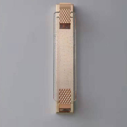 Light Gold Bubble Crystal Rectangular LED Wall Sconce Lamp