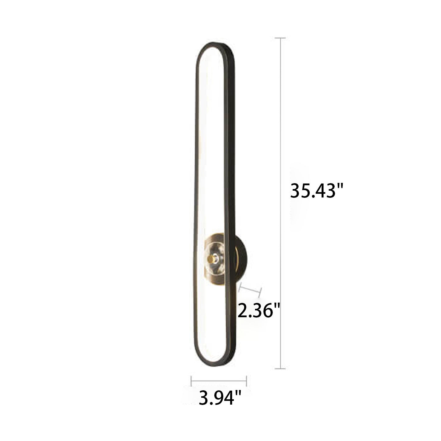Light Luxury Full Brass Long Ring LED Wall Sconce Lamp
