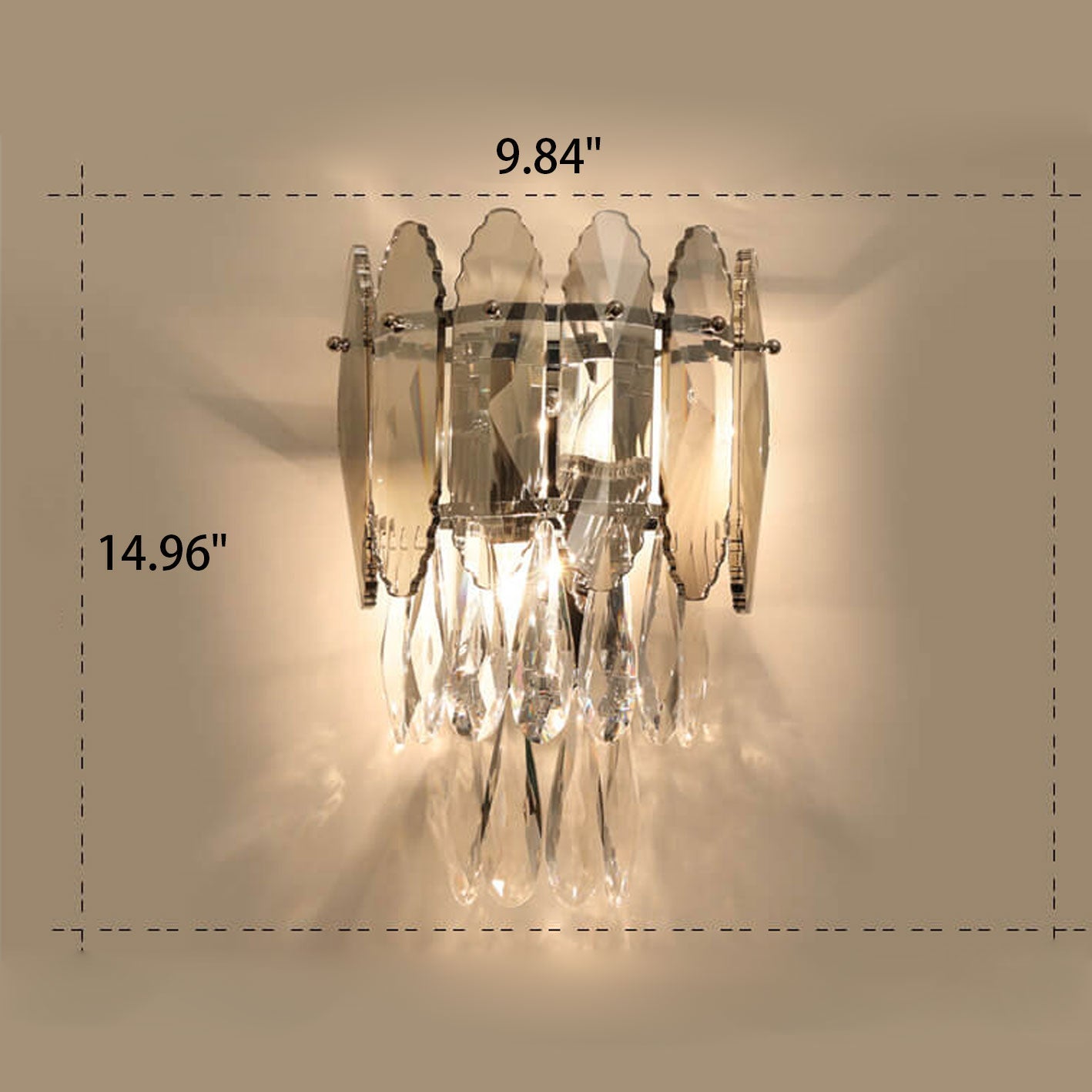 Luxury Crystal Multi-Layer Column 1-Light Wall Sconce Lamp