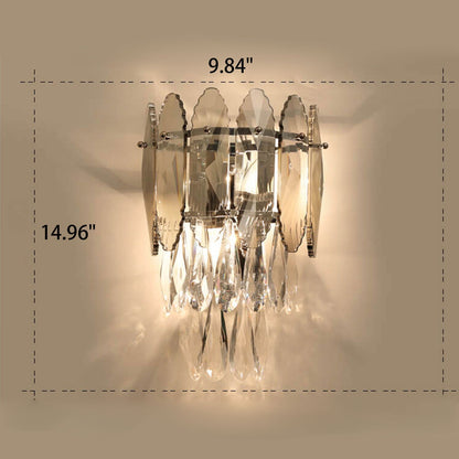 Luxury Crystal Multi-Layer Column 1-Light Wall Sconce Lamp