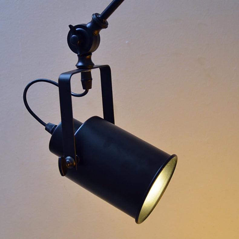 Cylinder Swing Arm Iron Aluminium 1-Light Wall Sconce Lamp