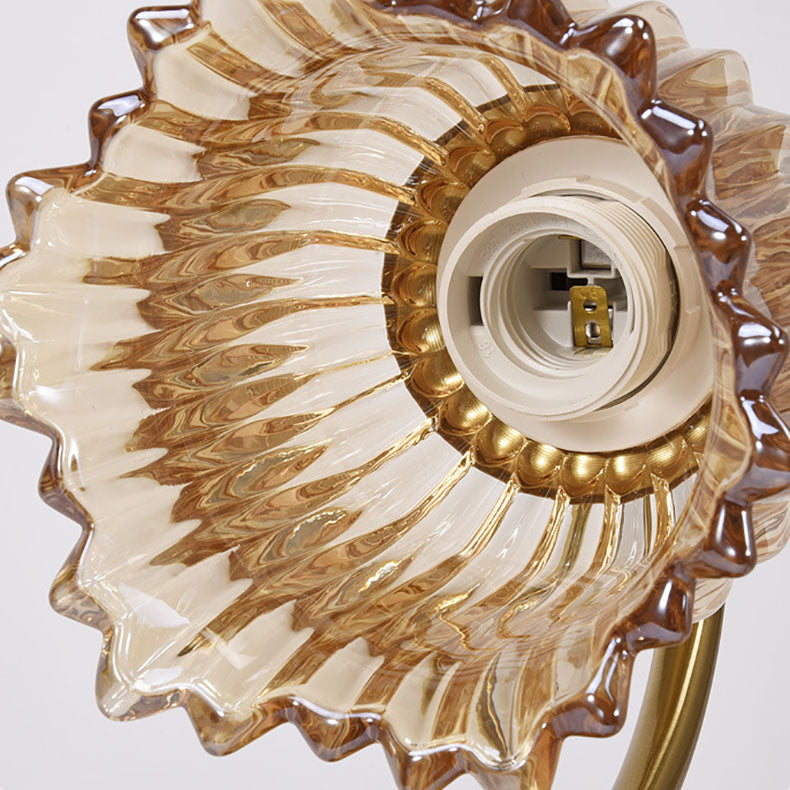 French Floral Hardware Glass 1-Light Wall Sconce Lamp