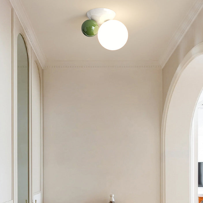 Round Sphere Iron Plastic 1-Light Wall Sconce Lamp