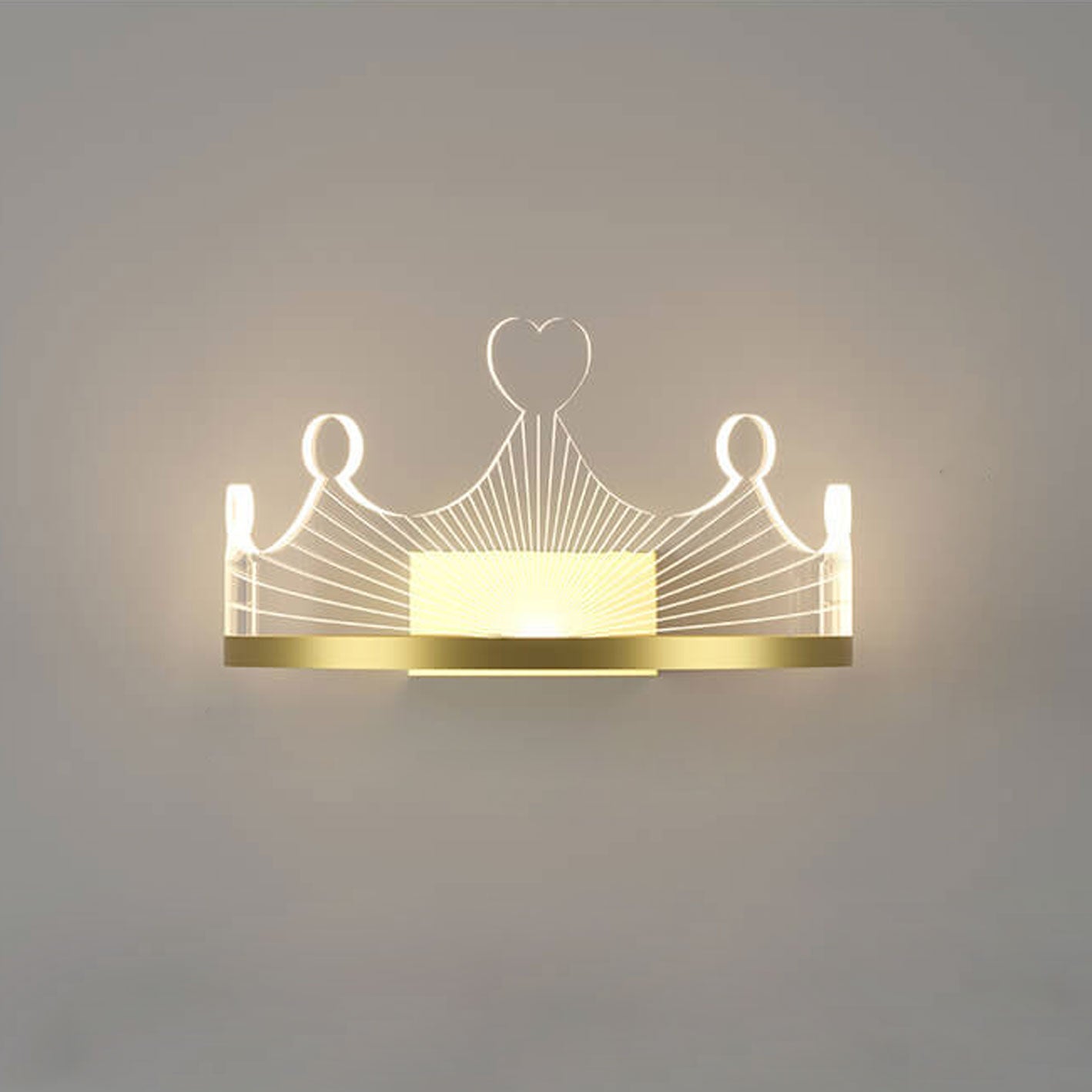 Light Luxury Crown Gold Iron Acrylic LED Wall Sconce Lamp