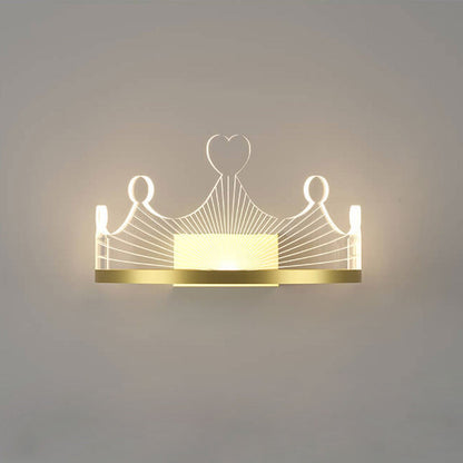 Light Luxury Crown Gold Iron Acrylic LED Wall Sconce Lamp