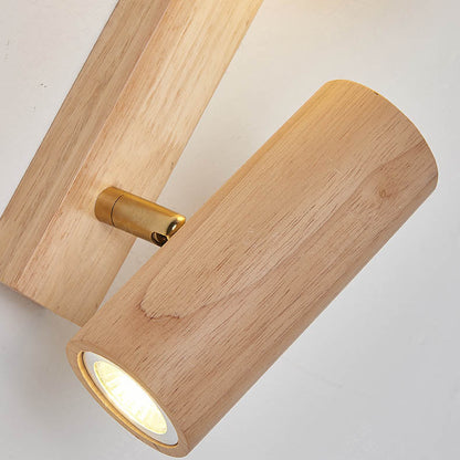 Simplicity Round Ball Rubberwood PE LED Wall Sconce Lamp