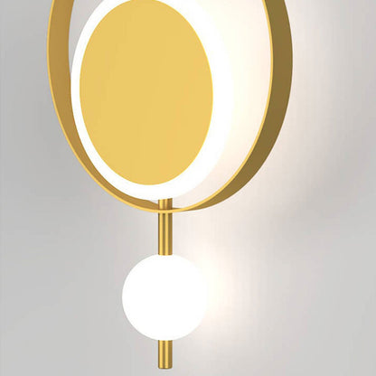 Iron Circle Straight Arm LED Light Wall Sconce Lamp
