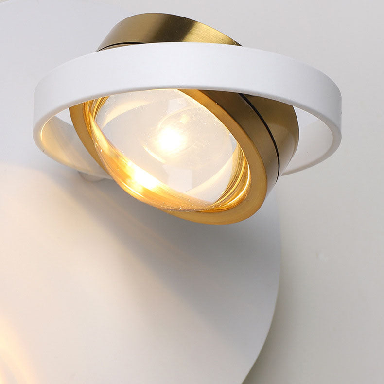 Round Iron Aluminum Rotatable LED Wall Sconce Lamp