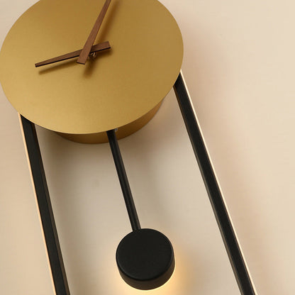 Scandinavian Clock Shape Iron Acrylic LED Wall Sconce Lamp