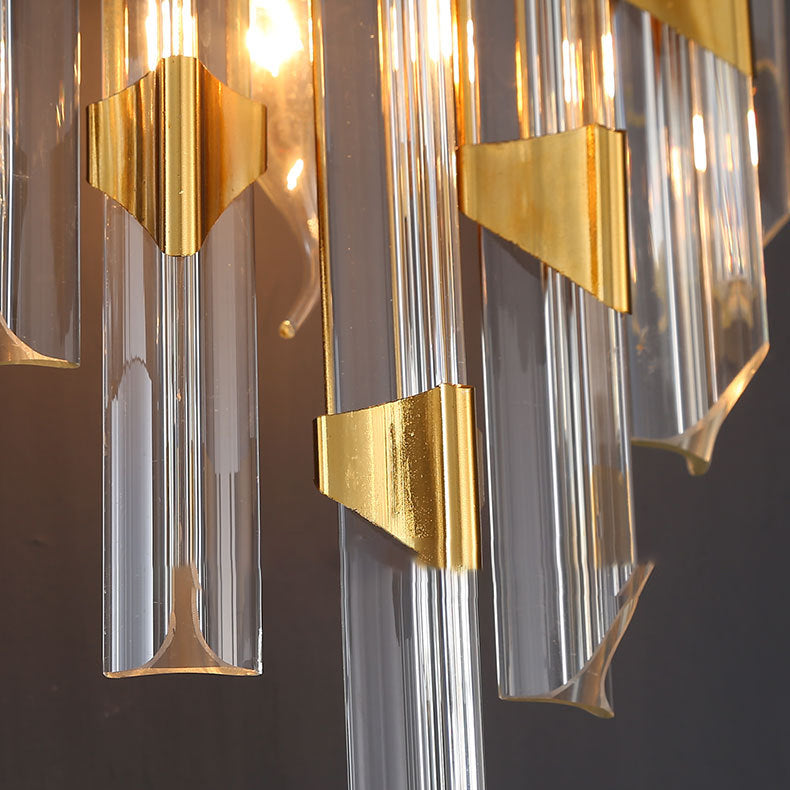 Luxury Stripe Hardware Crystal 2/4 Light Wall Sconce Lamp