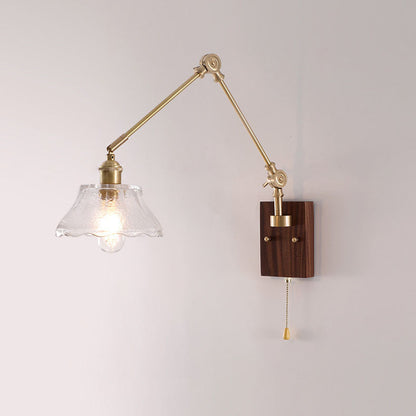 Japanese Ceramic Glass Round Shade 1-Light Wall Sconce Lamp