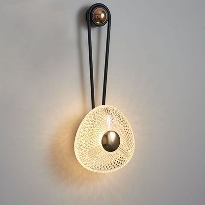 Light Wrought Iron Aluminum Round LED Wall Sconce Lamp