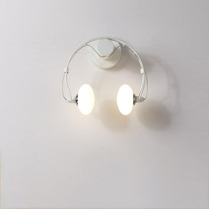 Glass Creative Headphone Design 2-Light Wall Sconce Lamp