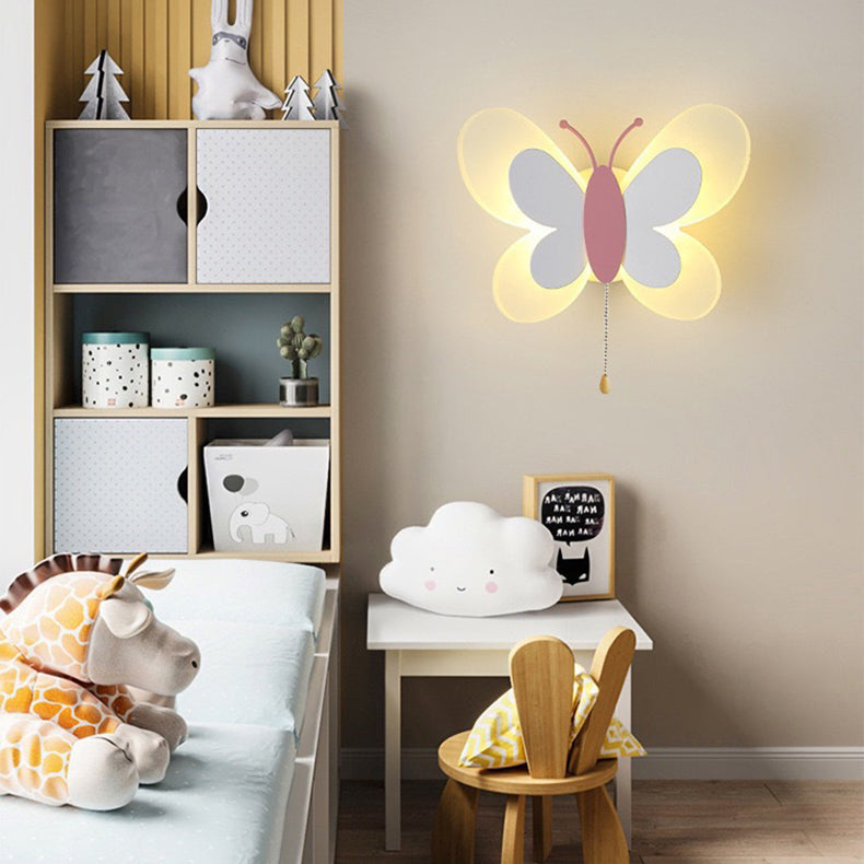 Creative Acrylic Butterfly Design Iron LED Wall Sconce Lamp