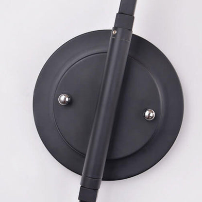 Light Wood Wrought Iron Fabric 1-Light Wall Sconce Lamp