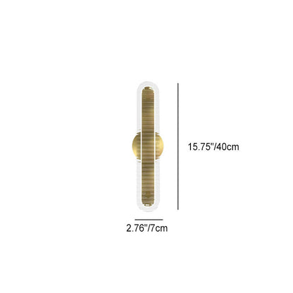 Modern Luxury Long Strip Copper Glass LED Wall Sconce Lamp