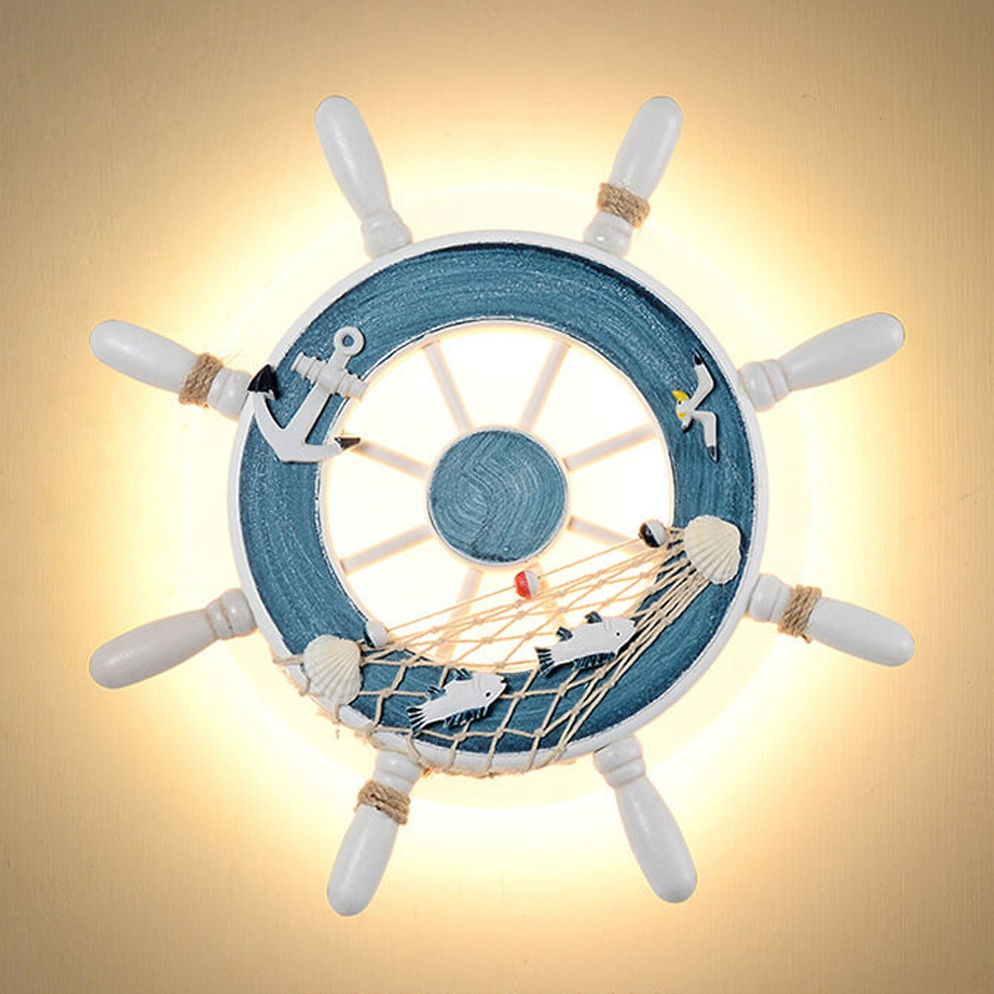 Cartoon Creative Rudder Resin LED Kids Wall Sconce Lamp