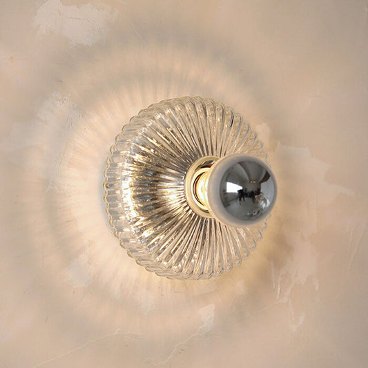 Glass Vertical Grain Design 1-Light Wall Sconce Lamp