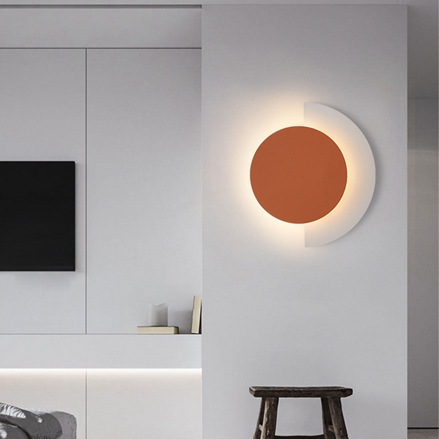 Solid Color Wrought Iron Acrylic LED Wall Sconce Lamp