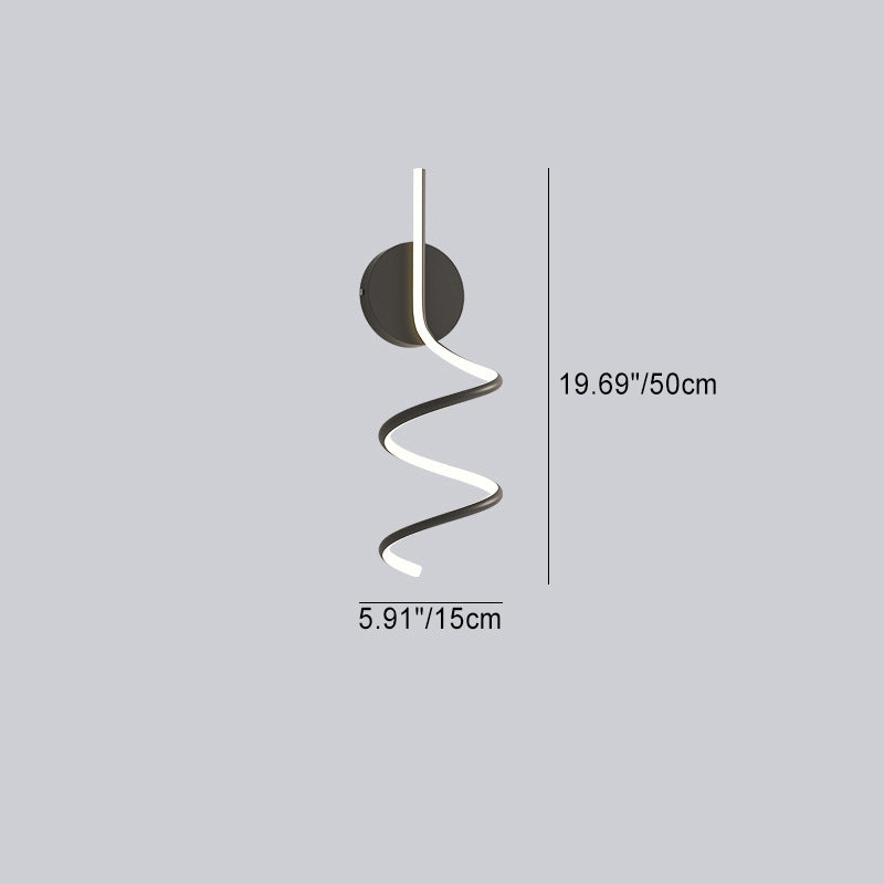Modern Minimalist Spiral Aluminum Iron LED Wall Sconce Lamp