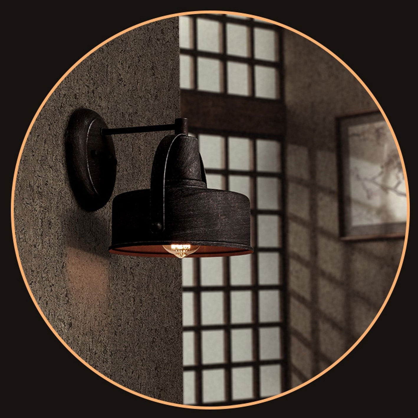 Vintage Aged Dome Cage Outdoor 1-Light Wall Sconce Lamp