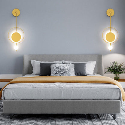 Iron Circle Straight Arm LED Light Wall Sconce Lamp