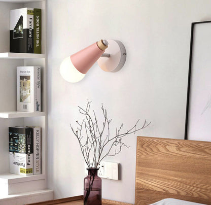 Simplicity Wood Iron Horn Cone 1/2/3 Light Wall Sconce Lamp