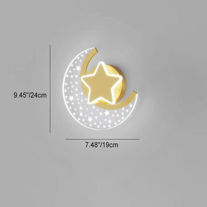 Simplicity Aluminum Acrylic Moon Star LED Wall Sconce Lamp