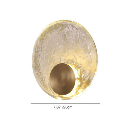 Modern Luxury Round Glass Copper LED Wall Sconce Lamp