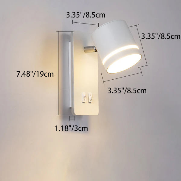 Iron Spotlight Rotatable LED Reading Wall Sconce Lamp