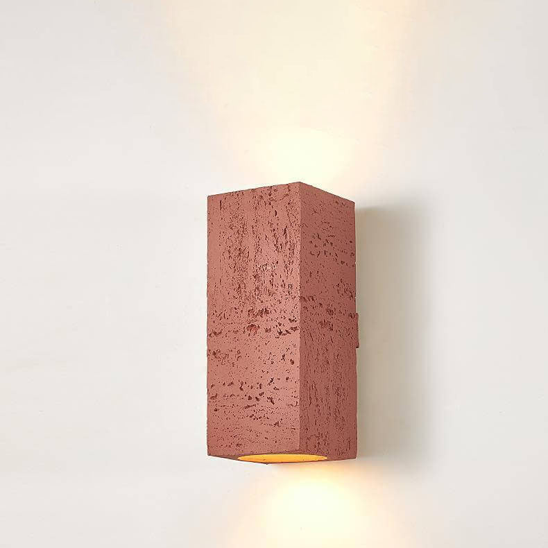 Wabi-sabi Square Column Hand Sculpted LED Wall Sconce Lamp