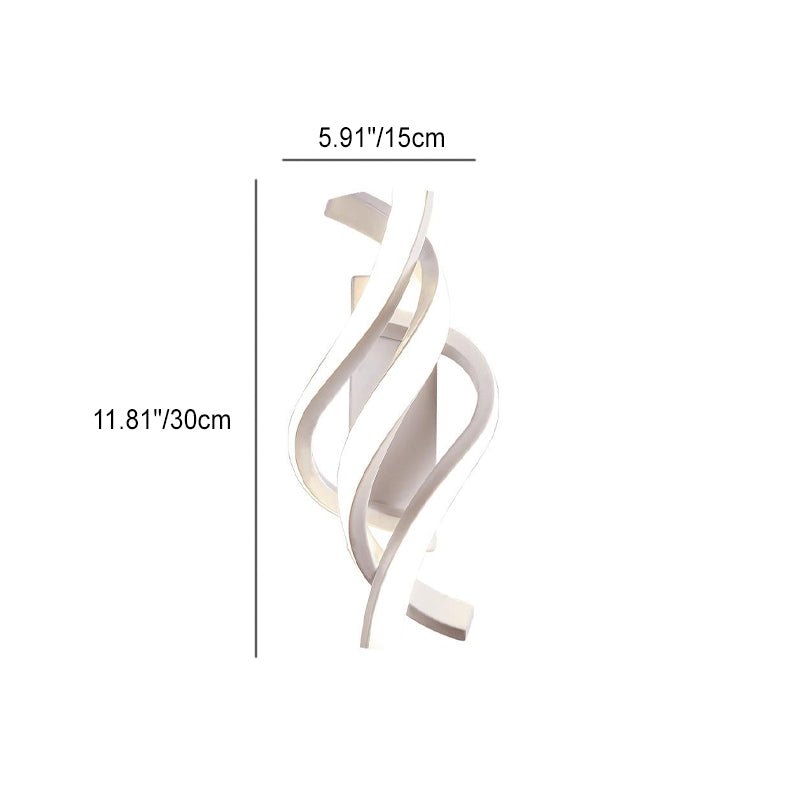 Creative Aluminum Spiral Strip Design LED Wall Sconce Lamp