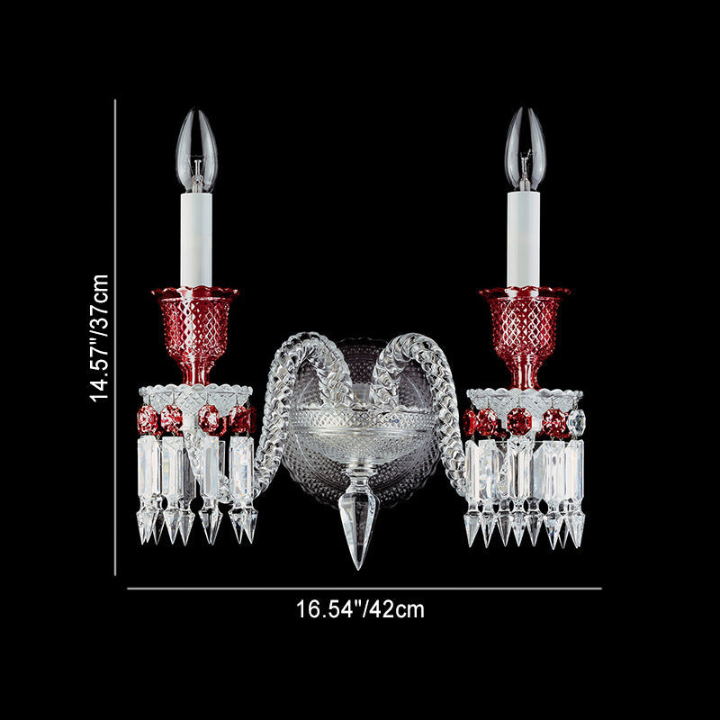 Cylinder Arrow Crystal Glass 2/3 Light Wall Sconce Lamp