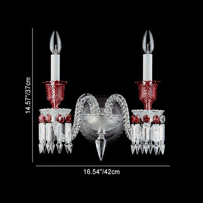 Cylinder Arrow Crystal Glass 2/3 Light Wall Sconce Lamp
