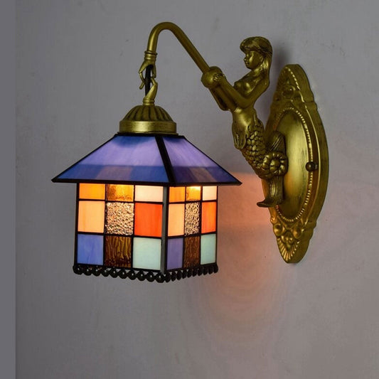 Tiffany Stained Glass Beauty Decor 1-Light Wall Sconce Lamp