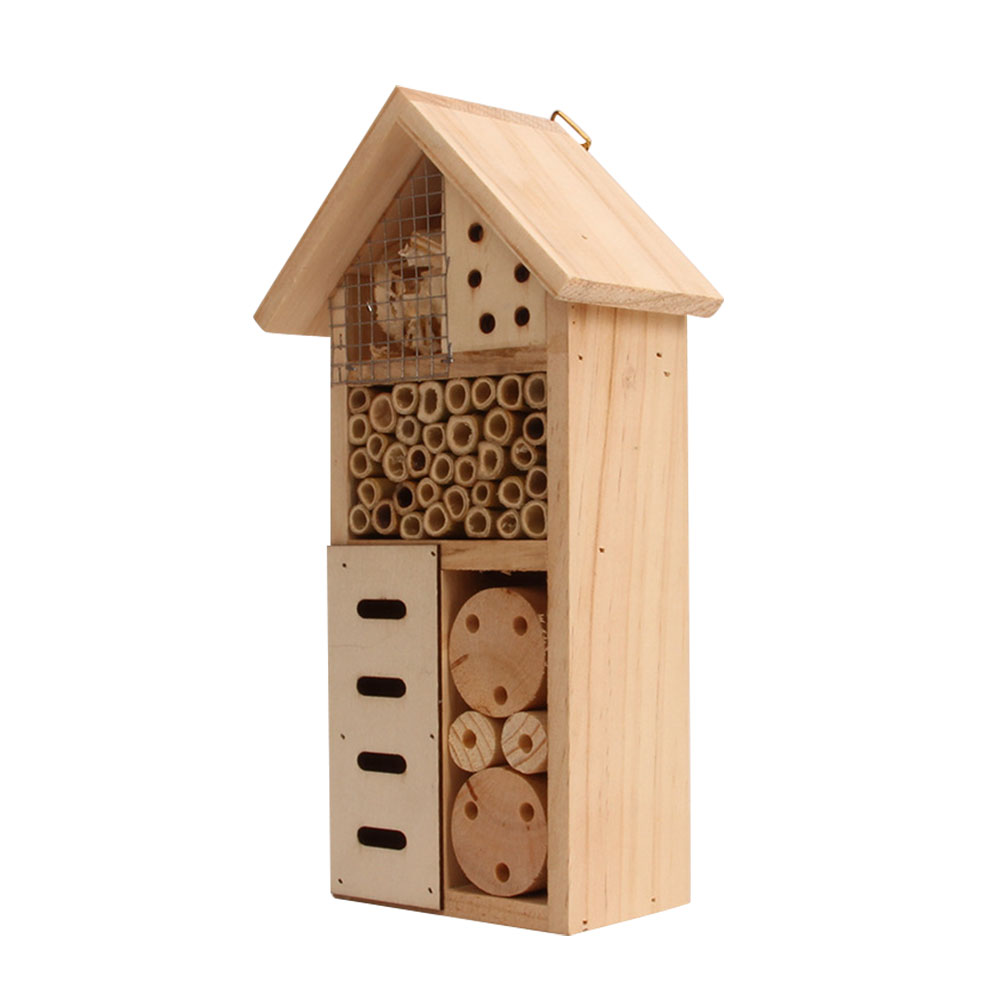 Wooden Bee House Insect Shelter for Gardens