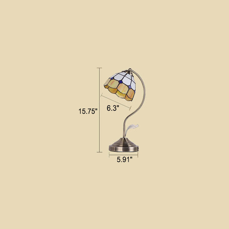 Vintage European Glass Table Lamp