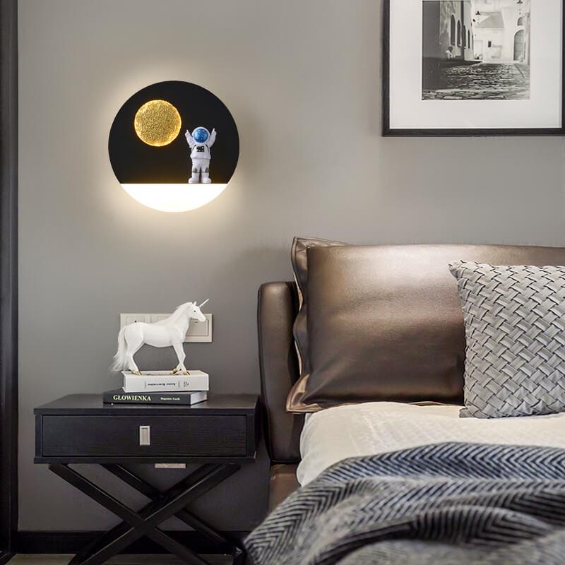 Astronaut Resin Acrylic 1-Light LED Circle Wall Sconce Lamp