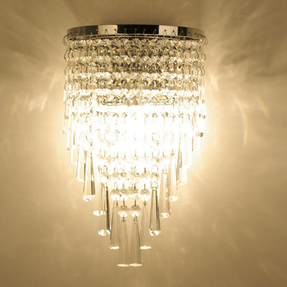 Modern Luxury Crystal Tassel 2-Light Wall Sconce Lamp